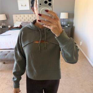 Lululemon Athletica Olive Green Cutout Hoodie